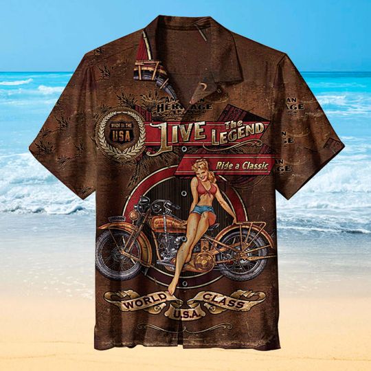 Discover Motorcycle Hawaiian Shirt, Live The Legend Hawaiian Gift
