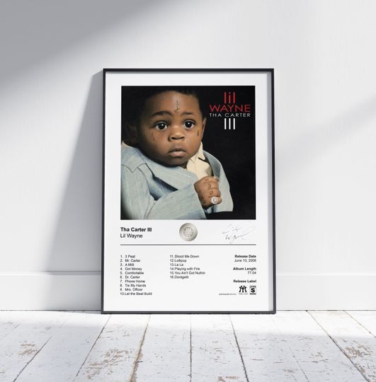 Discover Lil Wayne Poster - Tha Carter III Album Cover Poster