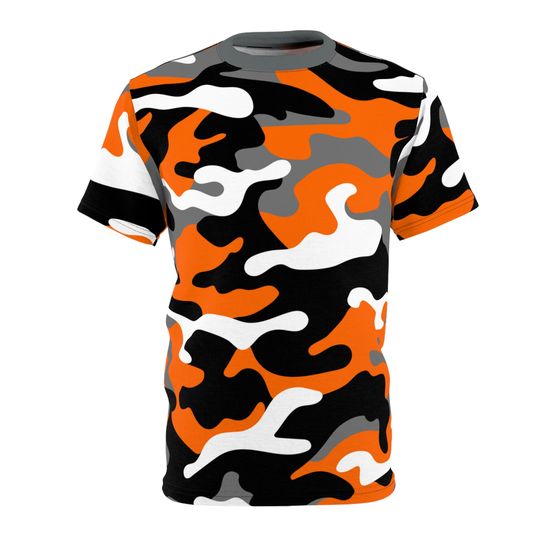 Discover Orange & Black Cincinnati Football Fan Camo Camouflage 3d shirt