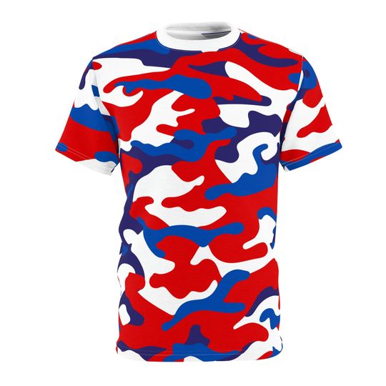 Discover Red White & Blue Camo Buffalo Football Fan USA MAGA Patriotic 3d shirt