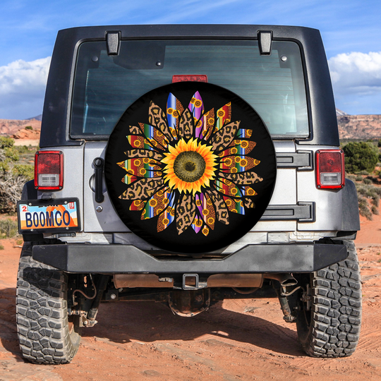 Discover Colorful Sunflower and Leopard Jeep Spare Tire Cover
