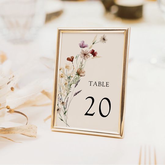 Discover Boho Floral Wedding Table Number
