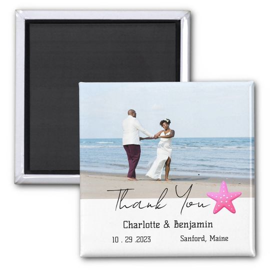 Discover Custom Photo Starfish Beach Wedding Favor  Magnet