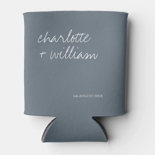 Discover Dusty Blue Modern Minimalist Wedding Favors Can Cooler
