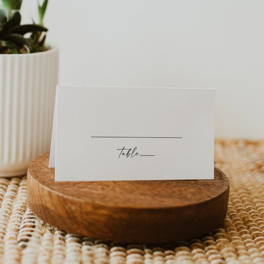 Discover Pack of 25 Cards Modern Script Folded Wedding Place Card