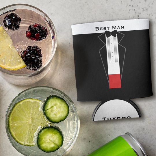 Discover Tuxedo Wedding Best Man Can Cooler