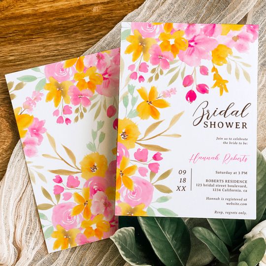Discover Watercolor Garden  Bridal Shower Invitation