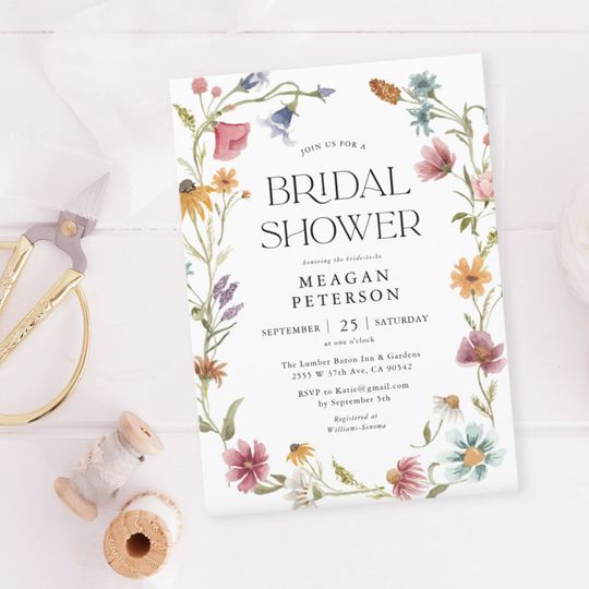 Discover Wildflower Floral Spring Bridal Shower Invitation