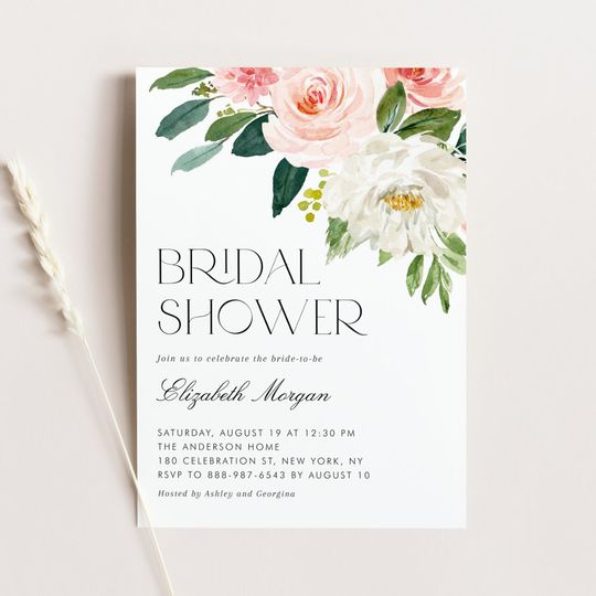 Discover Pretty Watercolor Flowers Garden Bridal Shower Invitation