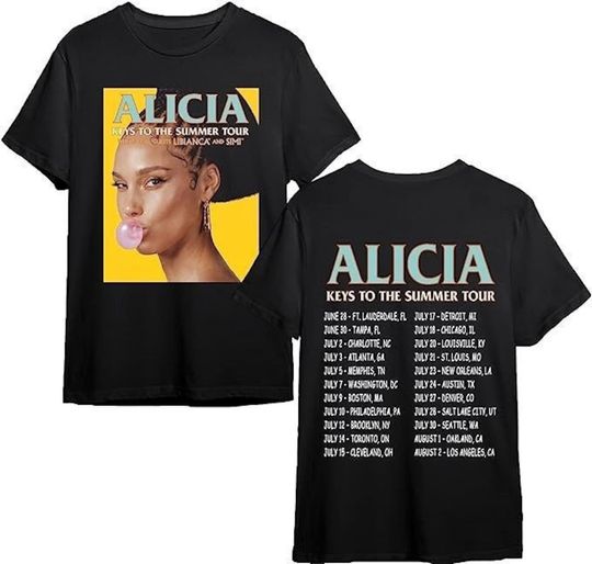 Discover Alicia Keys Music Shirt World Tour 2023 T-Shirt | Alicia Keys Summer Tour 2023 Shirt