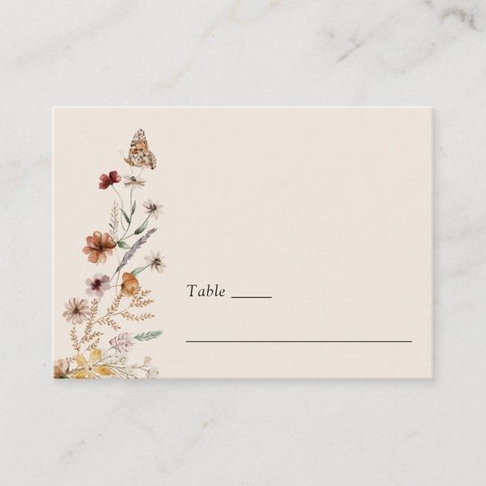 Discover Boho Floral Wedding Place Card