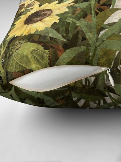 Discover There's A Ghost in the Sunflower Field Again... | Throw Pillow