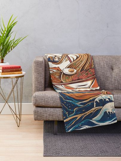 Discover The Great Ramen off Kanagawa | Throw Blanket