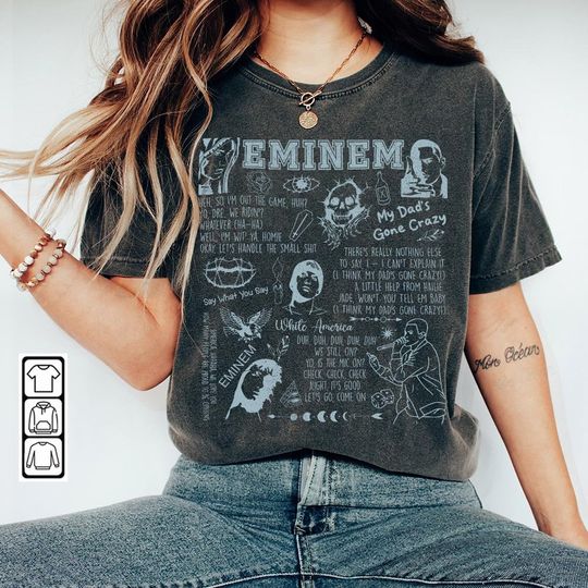 Discover Eminem Doodle Art Shirt, Slim Shady Shirt, The Eminem Show Vintage Lyric Album Song Rap