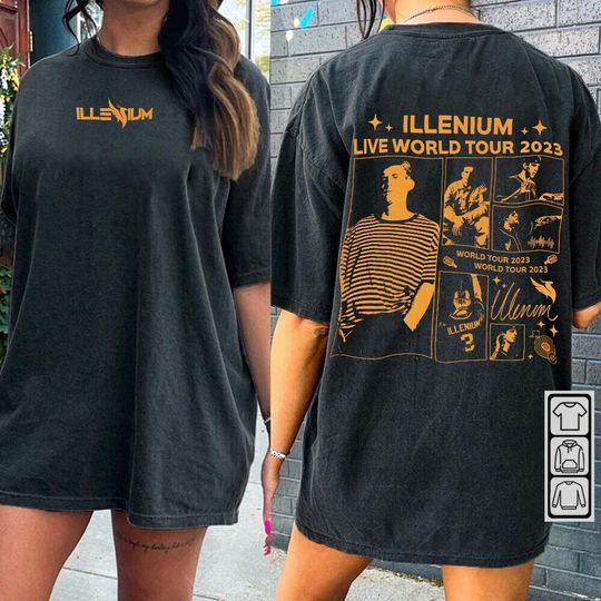 Discover Illenium Music Shirt Double Sided, Illenium DJ Live World Tour 2023 Vintage Shirt