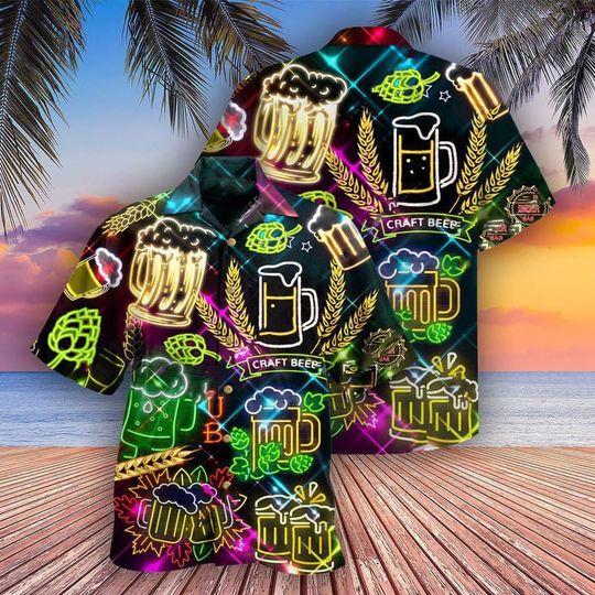 Discover It's Beer O'clock Neon Style Hawaii Shirt