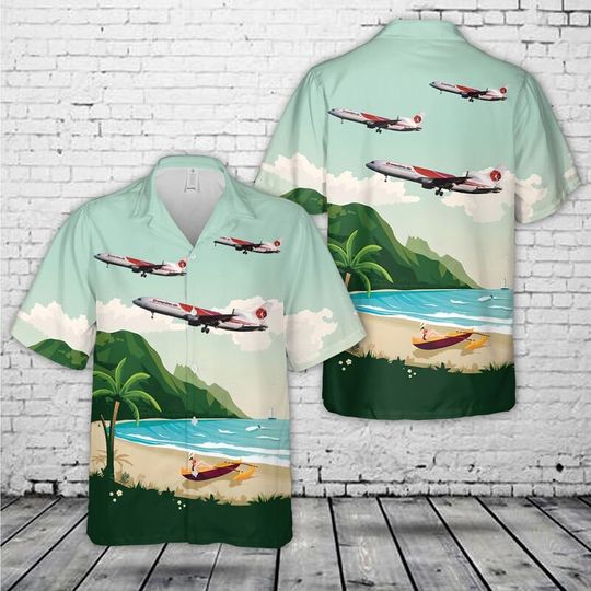 Discover Hawaiian Airlines Lockheed L-1011 Tristar Hawaii Shirt, 3D Hawaiian Aloha Shirt, Summer Beach Shirt