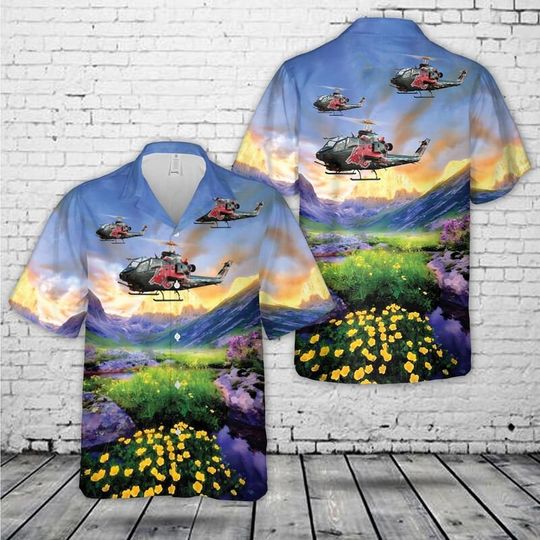 Discover Bell Cobra 209AH-1F The Flying Bulls Hawaii Shirt, 3D Hawaiian Aloha Shirt, Summer Beach Shirt