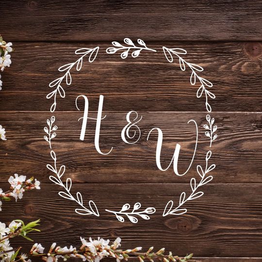 Discover Wedding Floor Monogram in White Floral Floor Decals