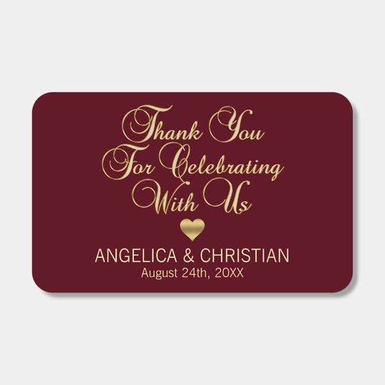 Discover Elegant Burgundy Gold Autumn Thank you Wedding Matchboxes