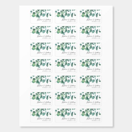 Discover Botanical Watercolor Eucalyptus Wedding Matchboxes
