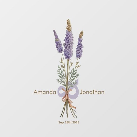 Discover Boho Floral White and Lavender Wedding Floor Decal