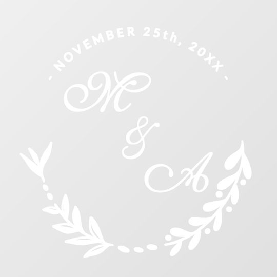 Discover Elegant white monogram wreath Wedding dance floor Floor Decals