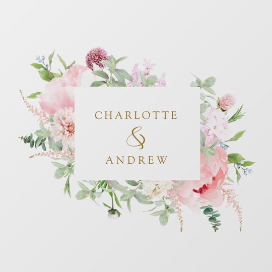 Discover Elegant, modern, botanical wedding   floor decals
