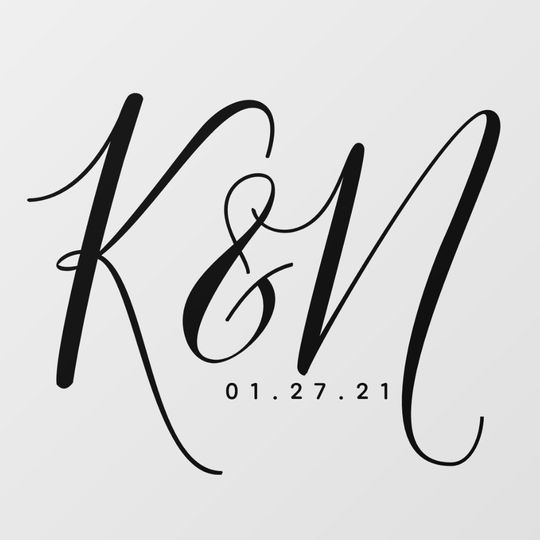 Discover Modern Script Initial Logo Wedding Floor Decals