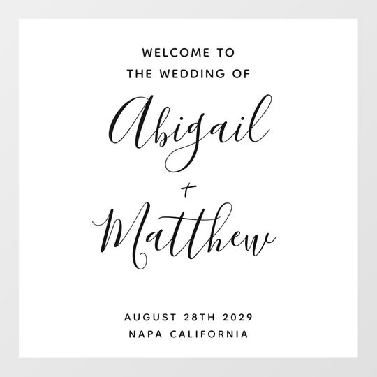 Discover Modern Welcome to the Wedding Script Names  Floor Decals
