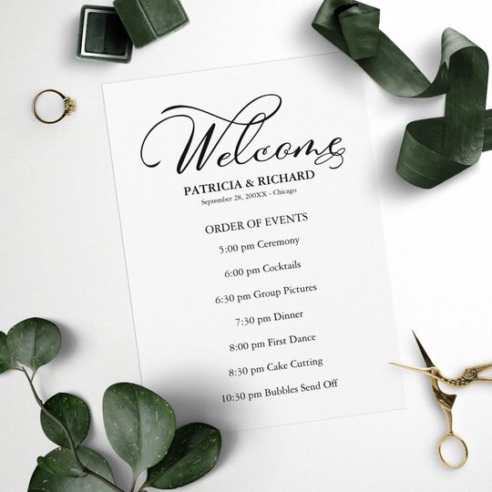 Discover Wedding Order of Events Timeline Schedule Program