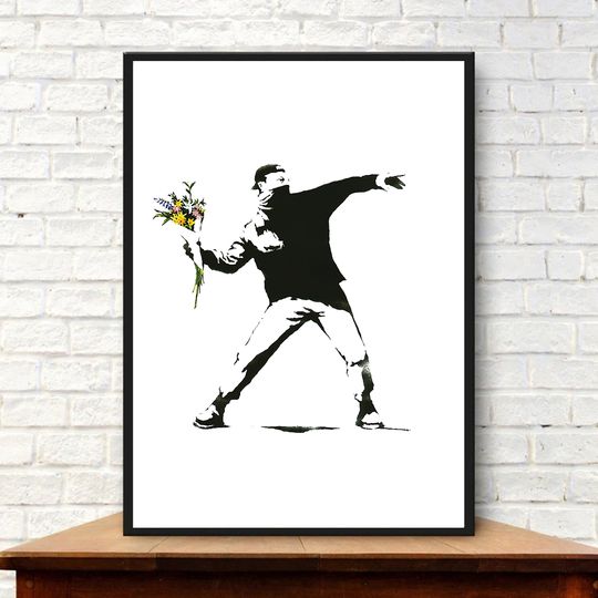 Discover Bansky Flower Thrower Premium Matte Vertical Poster