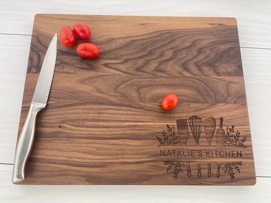 Discover Wooden chopping board laser engraved walnut beech board