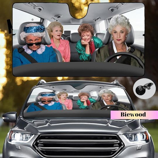 Discover Stay Golden Car Sunshade, Golden Women Windshield Sunshade