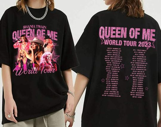 Discover Queen Of World Tour 2023 Shania Twain T-Shirt