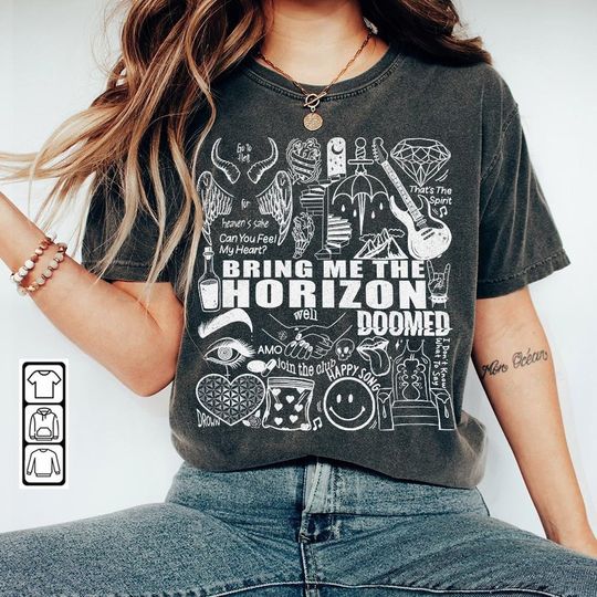 Discover Bring Me The Horizon Doodle Art Shirt, Vintage Bring Me The Horizon Album Lyric Merch Tee