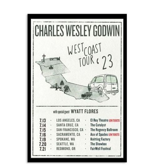 Discover 2023 Charles Wesley Godwin West Coast Tour Poster