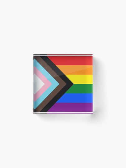 Discover Progress Pride Flag | Acrylic Block