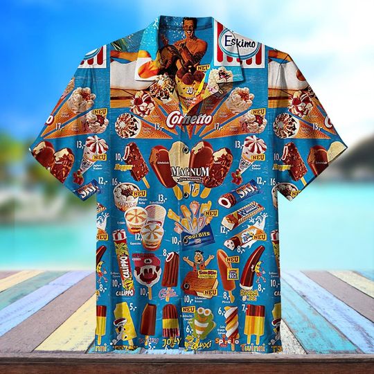 Discover Ice Cream Shirts For Men 3d Printed Men's Hawaiian Shirt
