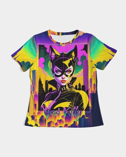 Discover Bad Kitty - Catwoman Graphic T-Shirt - Yellow