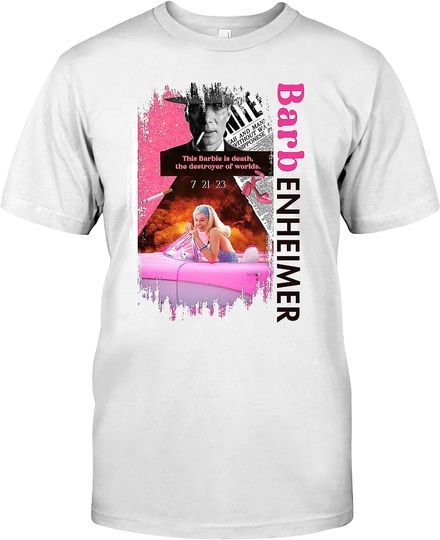 Discover This Barbie Destroye The World Barbenheimer Tshirt, Barbie Oppenheimer Tshirt
