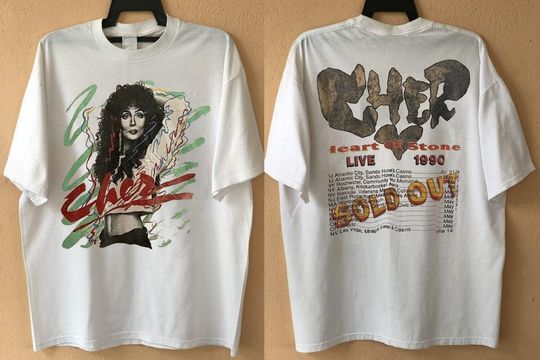 Discover Cher Heart of Stone Live 1990 Concert T-Shirt