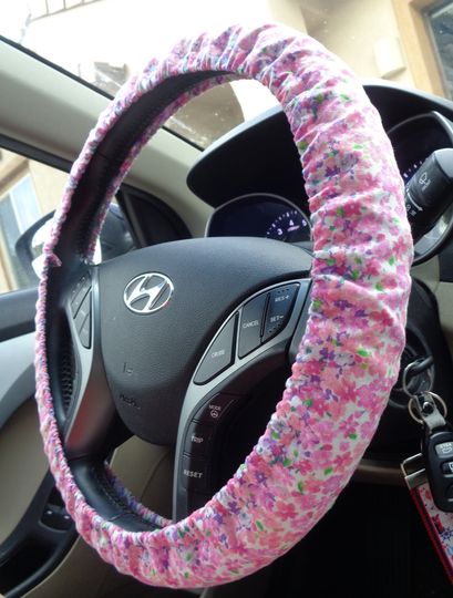 Discover Pastel Flowers Floral Steering Wheel Cover