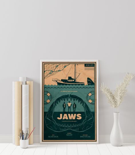 Discover Jaws Poster - Jaws - Steven Spielberg - Movie Poster