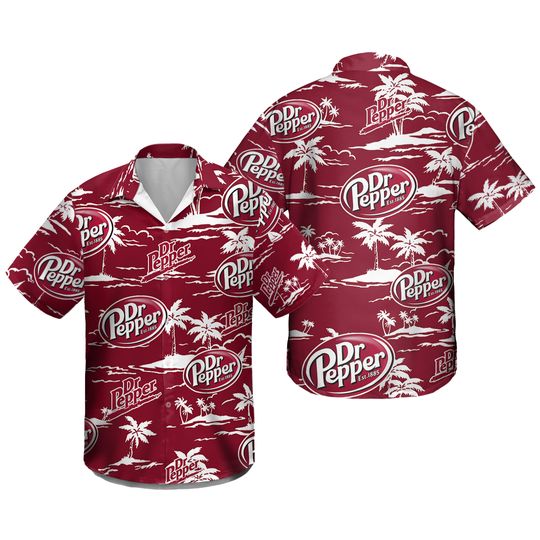 Discover Dr.Pepper Hawaiian Beach Pattern Shirt