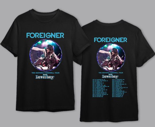 Discover Vintage Foreigner The Histroric Farewell Tour 2023 Shirt, Foreigner 2023 Concert Shirt