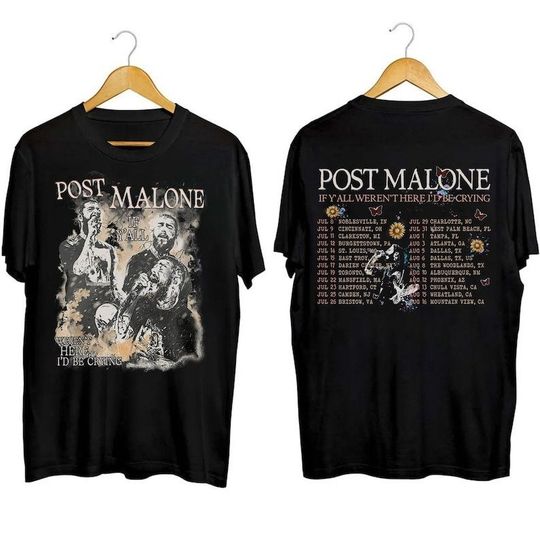 Discover Post Malone Shirt, Posty Shirt, Posty If Y'all Weren't Here I'd Be Crying Shirt, Post Malone Tour Shirt
