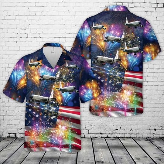 Discover RC-135 Rivet Joint Recon Airplane Hawaiian Shirts, Soft Hawaii Shirts