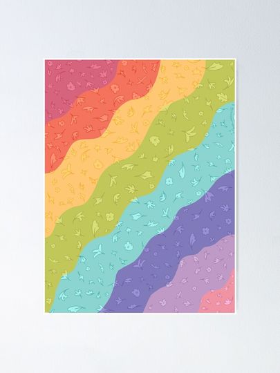 Discover Rainbow with flowers | Poster