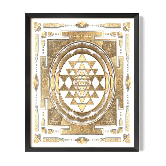 Discover GOLDEN SRI YANTRA Premium Matte Vertical Poster